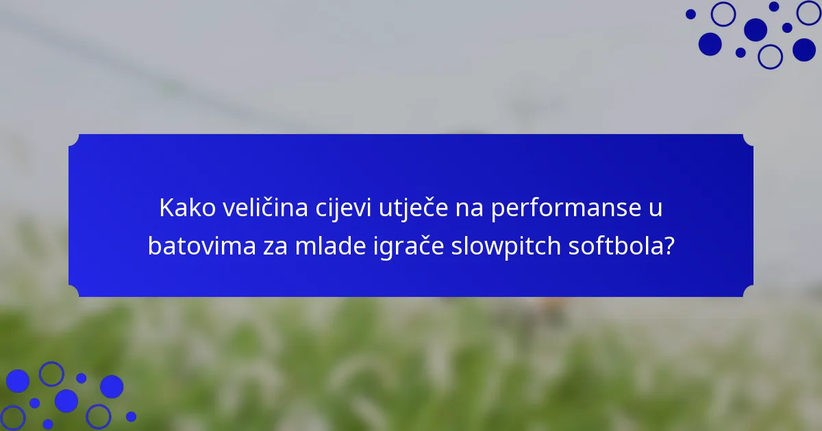 Kako veličina cijevi utječe na performanse u batovima za mlade igrače slowpitch softbola?