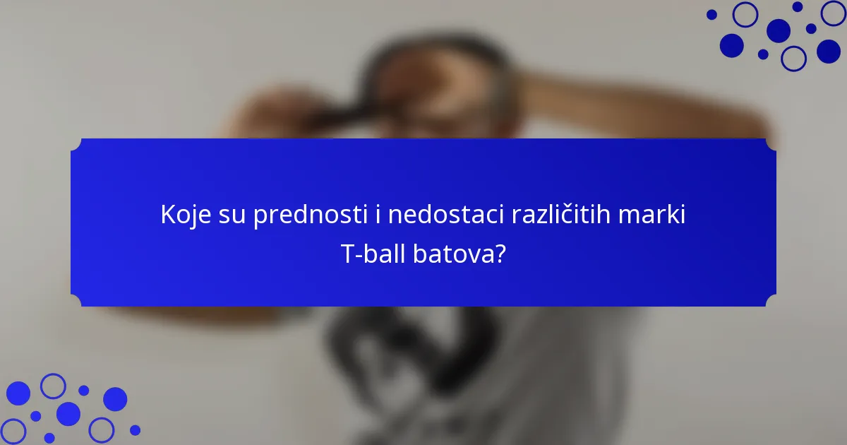 Koje su prednosti i nedostaci različitih marki T-ball batova?